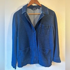 Lands End Blue Denim Look Shacket Size Small